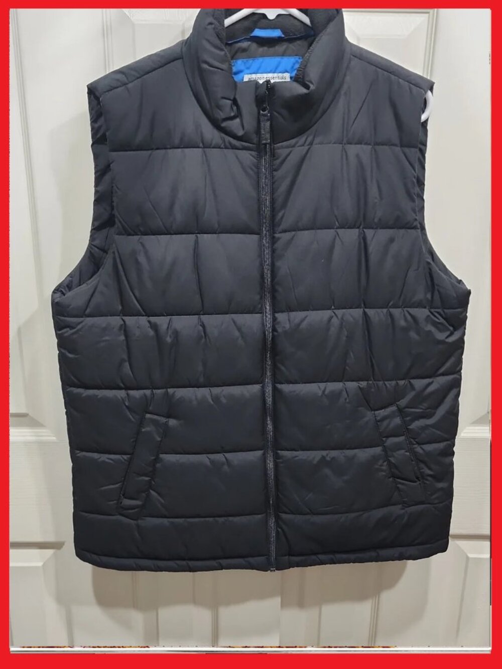 Amazon Essentials Men's Black Quilted Puffer Vest